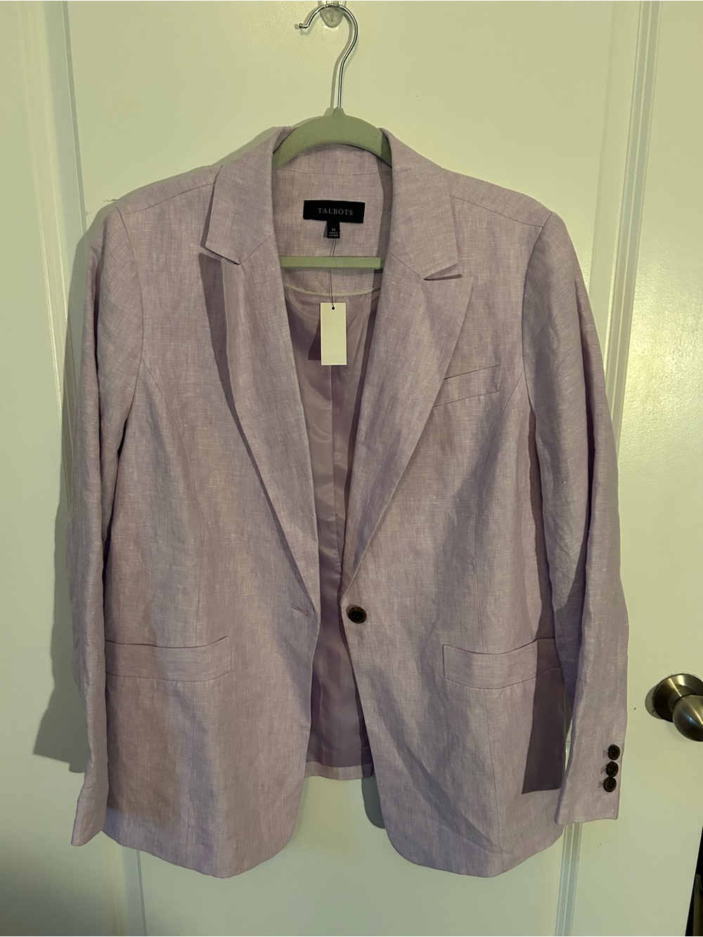 Talbots Light Lavender Linen Blazer - Classic Tailored Jacket